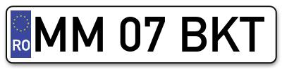 Placuta inmatriculare numar auto  MM-07-BKT, MM 07 BKT, MM07BKT