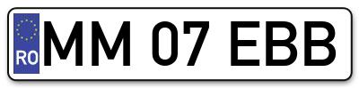 Placuta inmatriculare numar auto  MM-07-EBB, MM 07 EBB, MM07EBB