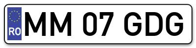 Placuta inmatriculare numar auto  MM-07-GDG, MM 07 GDG, MM07GDG