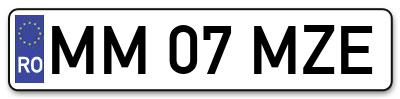 Placuta inmatriculare numar auto  MM-07-MZE, MM 07 MZE, MM07MZE