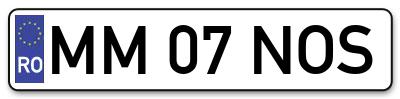 Placuta inmatriculare numar auto  MM-07-NOS, MM 07 NOS, MM07NOS