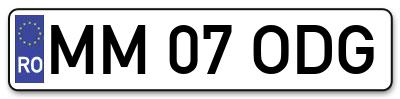 Placuta inmatriculare numar auto  MM-07-ODG, MM 07 ODG, MM07ODG