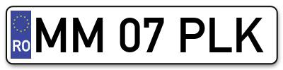 Placuta inmatriculare numar auto  MM-07-PLK, MM 07 PLK, MM07PLK