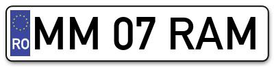 Placuta inmatriculare numar auto  MM-07-RAM, MM 07 RAM, MM07RAM