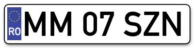 Placuta inmatriculare numar auto  MM-07-SZN, MM 07 SZN, MM07SZN