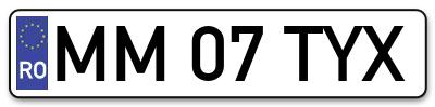 Placuta inmatriculare numar auto  MM-07-TYX, MM 07 TYX, MM07TYX