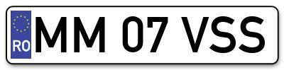 Placuta inmatriculare numar auto  MM-07-VSS, MM 07 VSS, MM07VSS