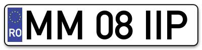 Placuta inmatriculare numar auto  MM-08-IIP, MM 08 IIP, MM08IIP