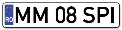 Placuta inmatriculare numar auto  MM-08-SPI, MM 08 SPI, MM08SPI