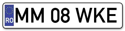 Placuta inmatriculare numar auto  MM-08-WKE, MM 08 WKE, MM08WKE