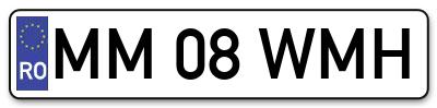 Placuta inmatriculare numar auto  MM-08-WMH, MM 08 WMH, MM08WMH