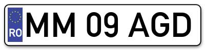 Placuta inmatriculare numar auto  MM-09-AGD, MM 09 AGD, MM09AGD