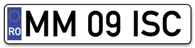 Placuta inmatriculare numar auto  MM-09-ISC, MM 09 ISC, MM09ISC