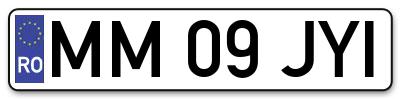 Placuta inmatriculare numar auto  MM-09-JYI, MM 09 JYI, MM09JYI