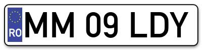Placuta inmatriculare numar auto  MM-09-LDY, MM 09 LDY, MM09LDY