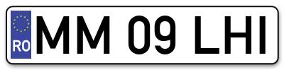 Placuta inmatriculare numar auto  MM-09-LHI, MM 09 LHI, MM09LHI