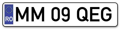 Placuta inmatriculare numar auto  MM-09-QEG, MM 09 QEG, MM09QEG