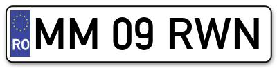 Placuta inmatriculare numar auto  MM-09-RWN, MM 09 RWN, MM09RWN