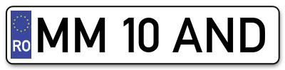 Placuta inmatriculare numar auto  MM-10-AND, MM 10 AND, MM10AND