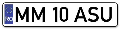 Placuta inmatriculare numar auto  MM-10-ASU, MM 10 ASU, MM10ASU