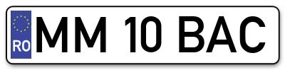 Placuta inmatriculare numar auto  MM-10-BAC, MM 10 BAC, MM10BAC