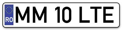 Placuta inmatriculare numar auto  MM-10-LTE, MM 10 LTE, MM10LTE