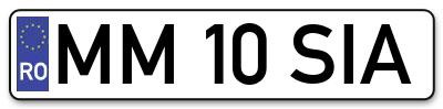 Placuta inmatriculare numar auto  MM-10-SIA, MM 10 SIA, MM10SIA