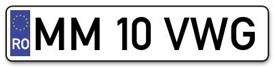 Placuta inmatriculare numar auto  MM-10-VWG, MM 10 VWG, MM10VWG