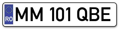 Placuta inmatriculare numar auto  MM-101-QBE, MM 101 QBE, MM101QBE