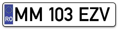 Placuta inmatriculare numar auto  MM-103-EZV, MM 103 EZV, MM103EZV