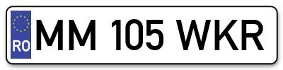Placuta inmatriculare numar auto  MM-105-WKR, MM 105 WKR, MM105WKR