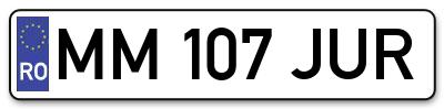 Placuta inmatriculare numar auto  MM-107-JUR, MM 107 JUR, MM107JUR