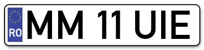 Placuta inmatriculare numar auto  MM-11-UIE, MM 11 UIE, MM11UIE