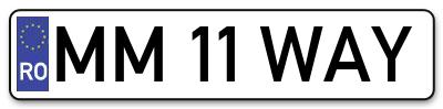 Placuta inmatriculare numar auto  MM-11-WAY, MM 11 WAY, MM11WAY