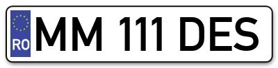 Placuta inmatriculare numar auto  MM-111-DES, MM 111 DES, MM111DES