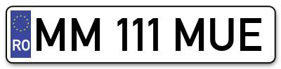 Placuta inmatriculare numar auto  MM-111-MUE, MM 111 MUE, MM111MUE