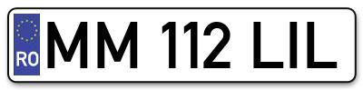 Placuta inmatriculare numar auto  MM-112-LIL, MM 112 LIL, MM112LIL