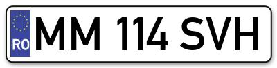 Placuta inmatriculare numar auto  MM-114-SVH, MM 114 SVH, MM114SVH