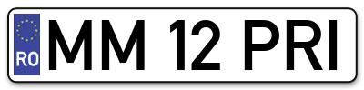 Placuta inmatriculare numar auto  MM-12-PRI, MM 12 PRI, MM12PRI