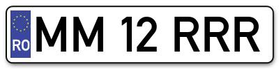 Placuta inmatriculare numar auto  MM-12-RRR, MM 12 RRR, MM12RRR