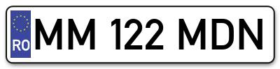 Placuta inmatriculare numar auto  MM-122-MDN, MM 122 MDN, MM122MDN