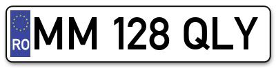 Placuta inmatriculare numar auto  MM-128-QLY, MM 128 QLY, MM128QLY