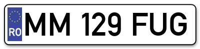 Placuta inmatriculare numar auto  MM-129-FUG, MM 129 FUG, MM129FUG