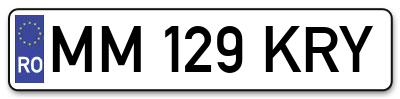 Placuta inmatriculare numar auto  MM-129-KRY, MM 129 KRY, MM129KRY