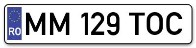 Placuta inmatriculare numar auto  MM-129-TOC, MM 129 TOC, MM129TOC