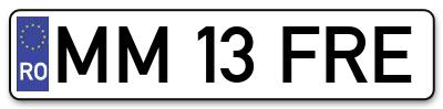Placuta inmatriculare numar auto  MM-13-FRE, MM 13 FRE, MM13FRE