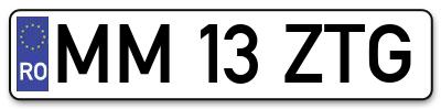 Placuta inmatriculare numar auto  MM-13-ZTG, MM 13 ZTG, MM13ZTG