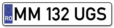 Placuta inmatriculare numar auto  MM-132-UGS, MM 132 UGS, MM132UGS