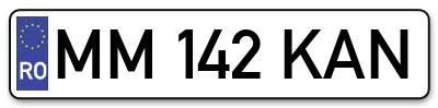 Placuta inmatriculare numar auto  MM-142-KAN, MM 142 KAN, MM142KAN