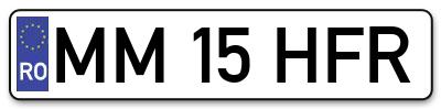 Placuta inmatriculare numar auto  MM-15-HFR, MM 15 HFR, MM15HFR